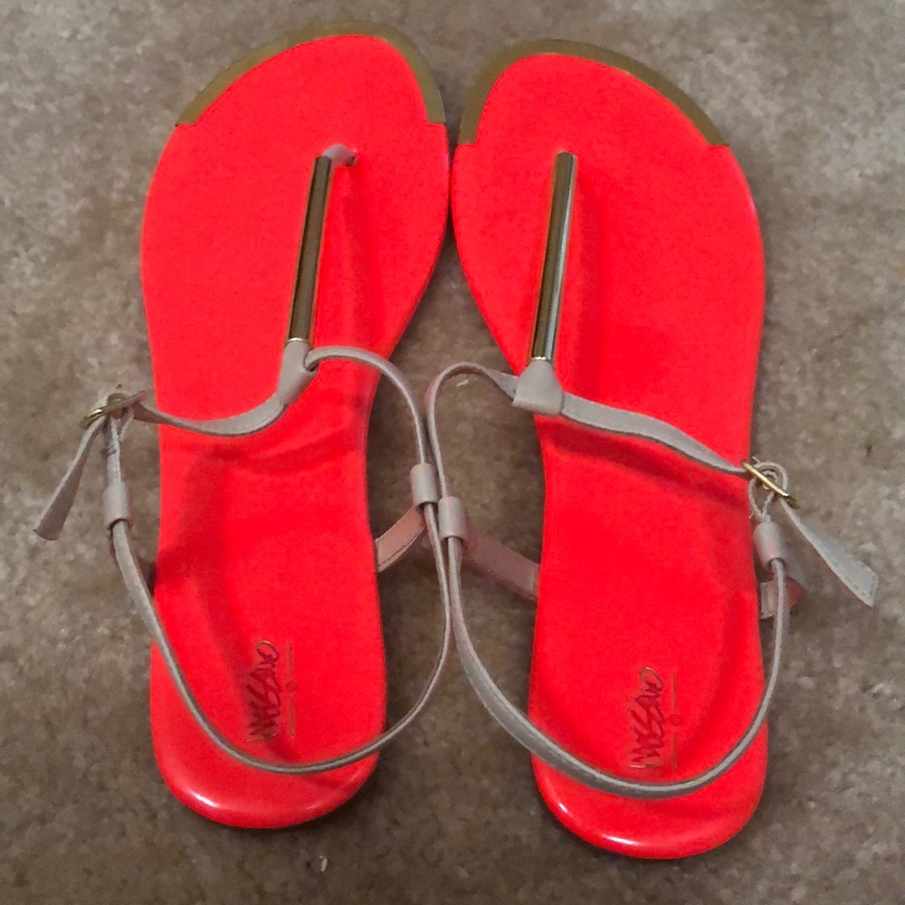 Mossimo Falk Sandals Size 9.5 Color Orange Tan Go… - image 4